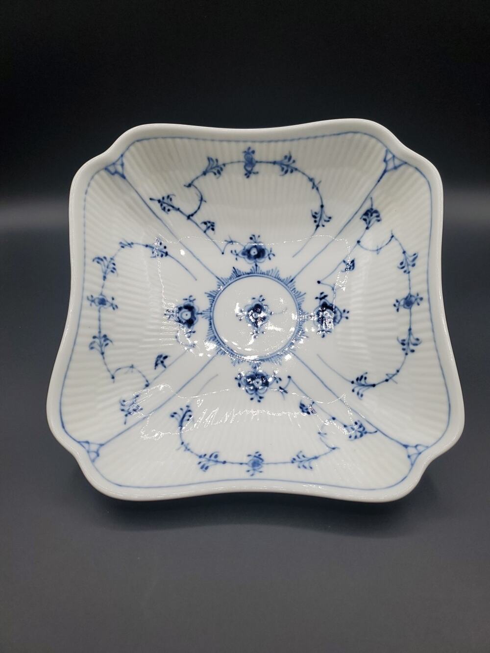 Royal Copenhagen Blue Fluted Plain Square Vegetable Bowl 8.25” 1#26